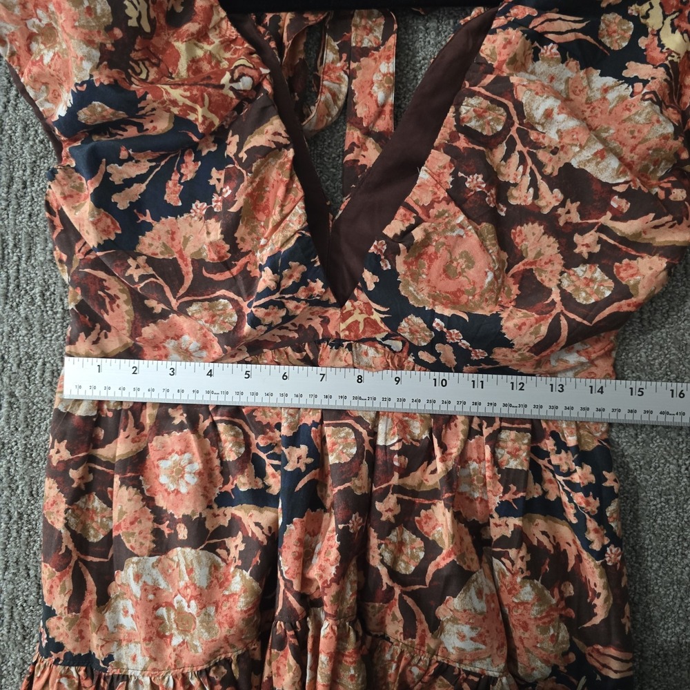 Anthropologie Floral Tiered Midi Dress Womens 4 Cottagecore Boho Cotton NWT - Picture 6 of 7